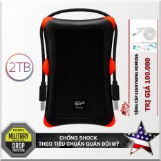 Ổ cứng di động 3.1/3.0 2TB A30 SIlicon Power (Đen) + Tặng cáp Lightning Romoss 1m