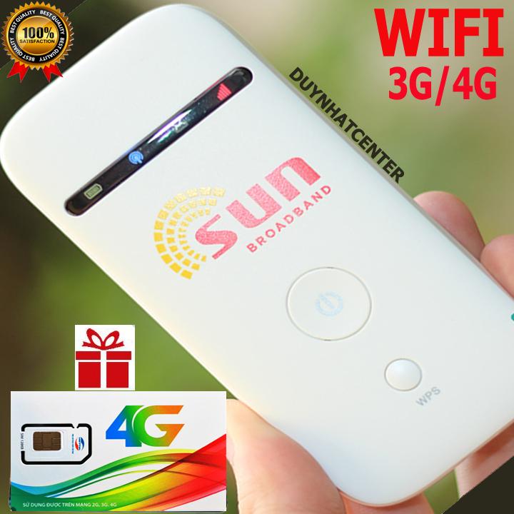Bộ phát sóng wifi từ sim 3G/4G ZTE MF65 - Phiên bản SUN (Trắng) - Tặng Sim 4G Viettel Data...