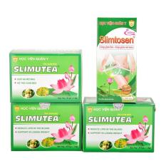 Liệu trình giảm cân gồm 1 Slimtosen Extra và 3 trà sen Slimutea HVQY