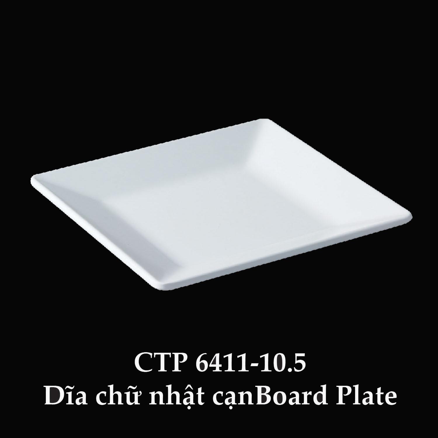 Bộ 2 Dĩa vuông trắng dầy để đồ ăn cực sang nhựa cao cấp 26.6cm (EKTRA) SRITHAI SUPERWARE CTP6411-10.5 W