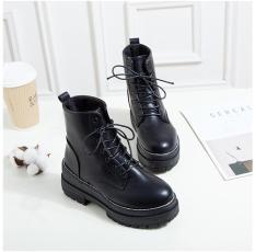 Giày Boot nữ thời trang cá tính,giày boot da cột dây B118