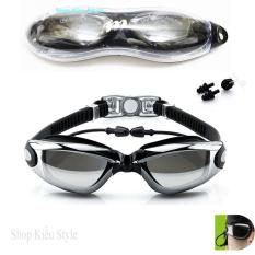 Kính bơi chống vào nước và hơi sương tráng gương chống tia UV tặng tai nghe và kẹp bịt mũi chống nước YouYou Sport 6615