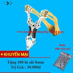 Sung ,Na Thun Cao Su Kim Loai (Bạc) + Tặng 100 viên Bi Sắt 8mm