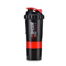 Bình nước tập Gym thể thao – Bình lắc nhiều ngăn Spider 600ml