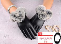 Găng tay da nữ,bao tay da nữ cảm ứng 10 ngón thời trang dành cho nữ-Tặng vòng tỳ hưu thạch anh đen-MMTA01