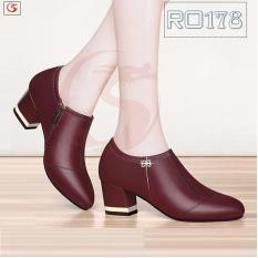Giày boot bốt nữ đẹp hàng hiệu Rosata- gót viền RO178
