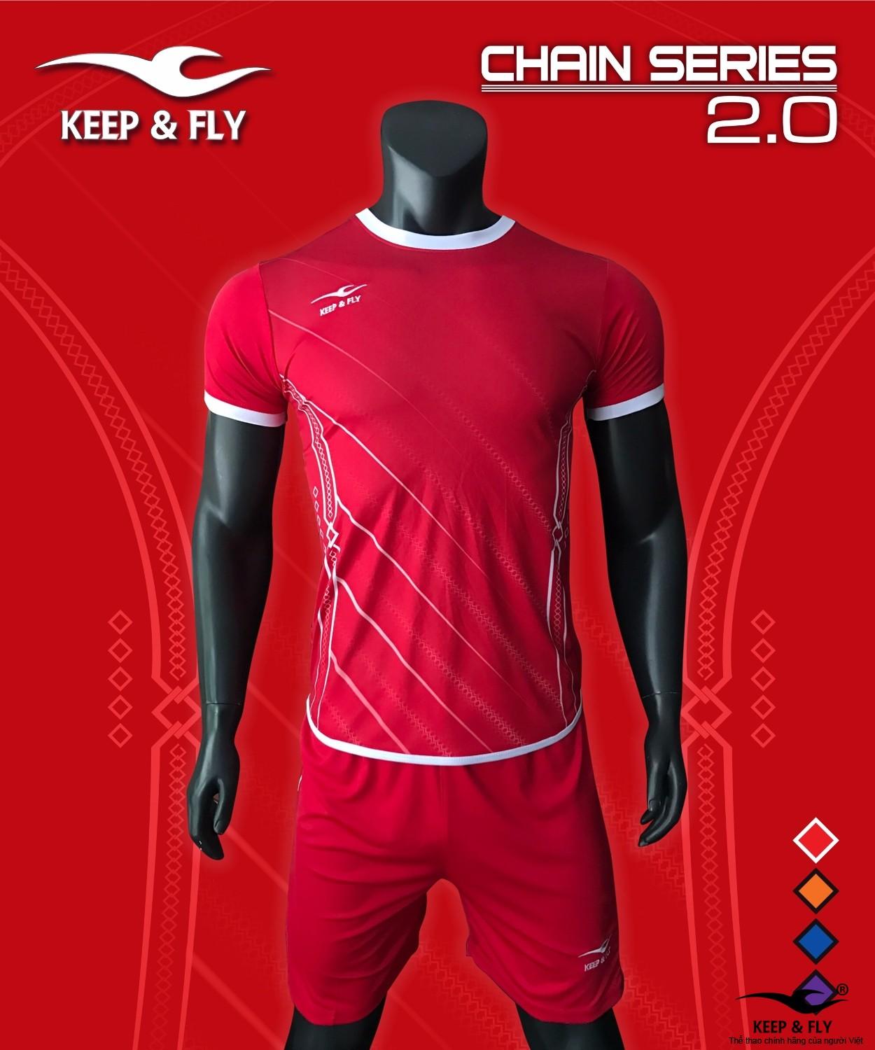Bộ quần áo bóng đá cao cấp KEEP & FLY Chain 2.0 Đỏ