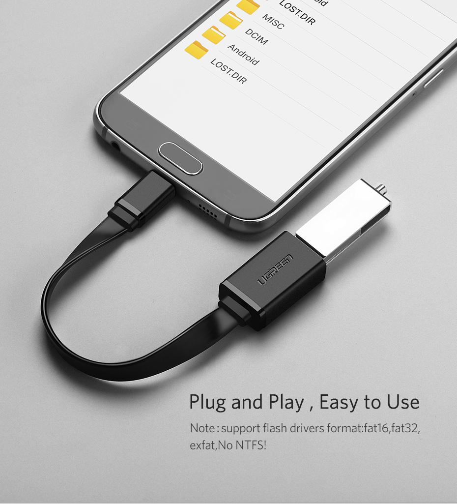 Dây cáp Micro USB OTG dẹt chinh hãng Ugreen 10821