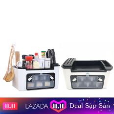 Kệ đựng gia vị nhà bếp, đựng dao nấu ăn tích hợp khay cắm dao kéo – GDHIEU73