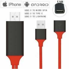 Cáp HDMI đa năng cho Iphone, samsung,Oppo, Type-c kết nối âm thanh và hình ảnh lên ti vi dài 1M
