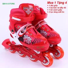 giầy trượt patin phát sáng siêu đẹp,,, tặng full bộ bảo hiểm + tặng thêm 1 túi xách giầy tiện lợi + 2 lục lăng siết ốc