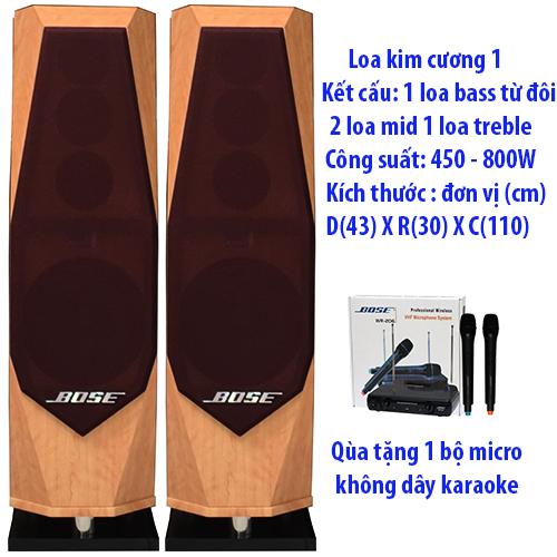Loa đứng Kim Cương 1 Karaoke nghe nhạc (thiết kế sang trọng)