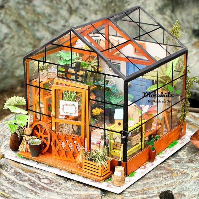 Mô Hình Gỗ 3D Lắp Ráp ROBOTIME DIY Dollhouse Nhà Tí Hon Joys Peninsula  Living Room DG141  WP154  ArtPuzzlevn