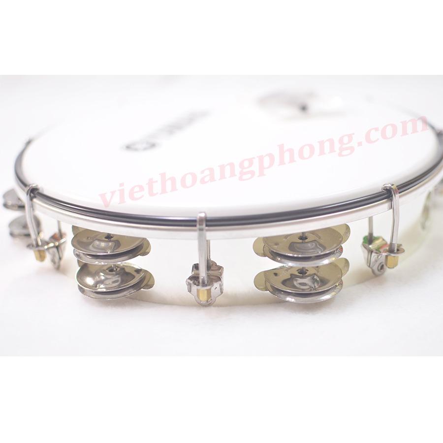 Trống lắc tay - trống gõ bo - Tambourine Yamaha MT6-102A (Trắng đục) + Bao da 3 lớp - Việt...