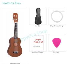 Đàn Ukulele Soprano Gỗ tặng 4 phụ kiện (Bao, Sách, Dây dự phòng, Phím gảy) – HappyLive Shop