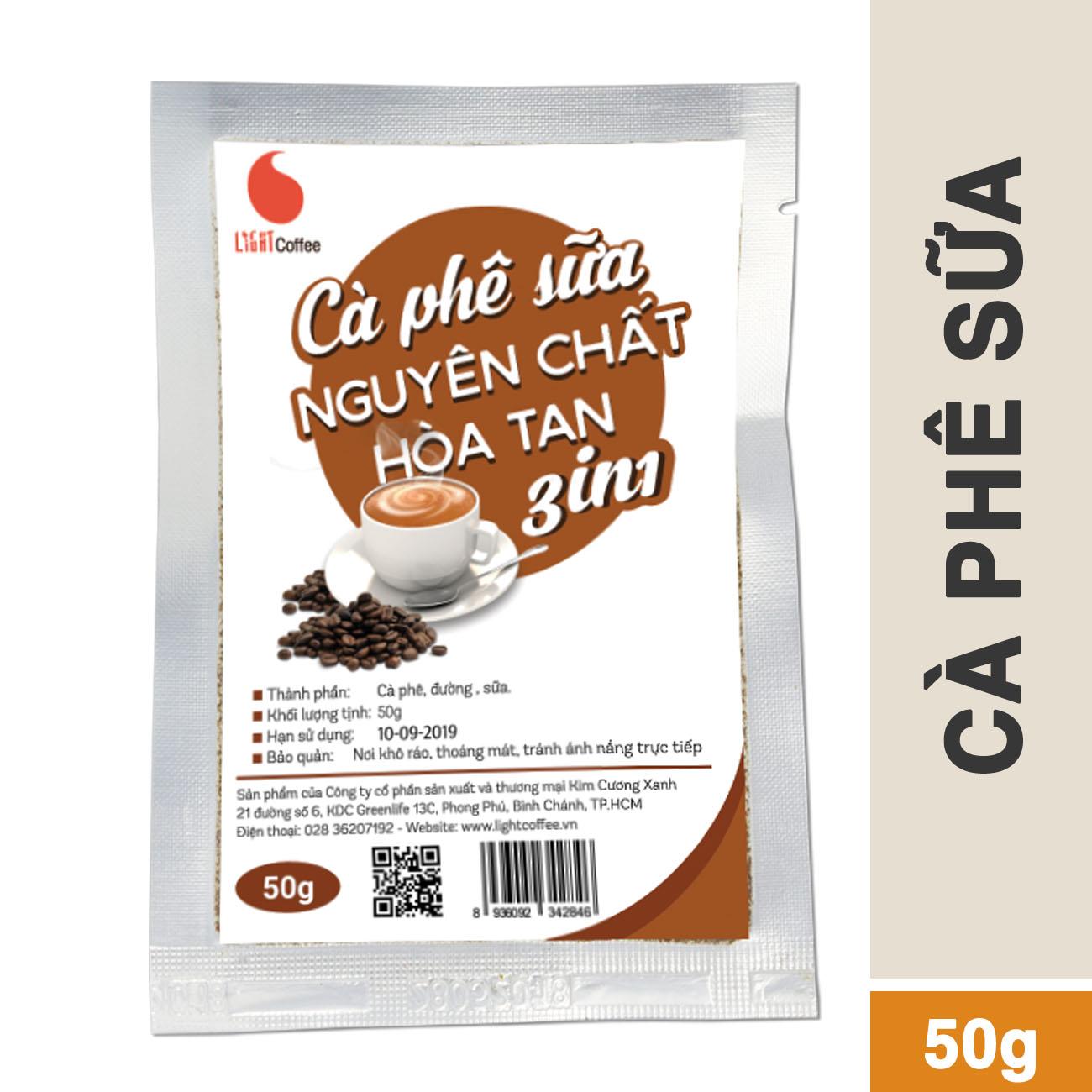 Cà phê hòa tan 3in1 nguyên chất - Light Coffee - 50gr/gói