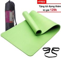 Thảm Tập Yoga Cao Cấp Hàn Quốc TPE (Tặng Kèm Túi Đựng + Dây Buộc Thảm) – Cao su non siêu bền, dày 8mm (màu tím)