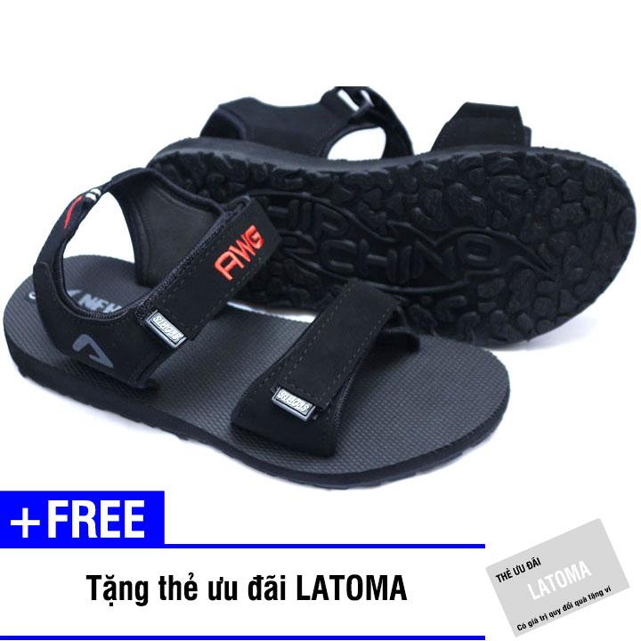 Giày Sandal nam chất liệu xốp thời trang cao cấp Latoma TA1401 (Đen)+ Tặng kèm thẻ ưu đãi Latoma