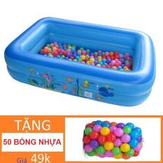 Nhà bóng Chữ nhật (120 x 80 x 35cm) Tặng 50 bóng Kamitoy kiêm Nhà bóng Hồ bơi Phao bơi Nhà banh Nhà bóng