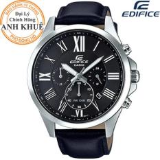 Đồng hồ nam dây da EDIFICE chính hãng Casio Anh Khuê EFV-500L-1AVUDF