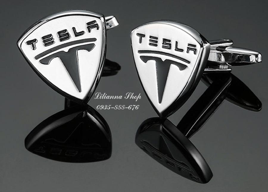 Khuy măng séc Logo hãng xe hơi Tesla