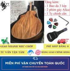 Đàn Guitar (Ghi-ta) Acoustic cao cấp Điệp già + Bao da 3 lớp + 2 Phím gảy Alice + ty chỉnh cần