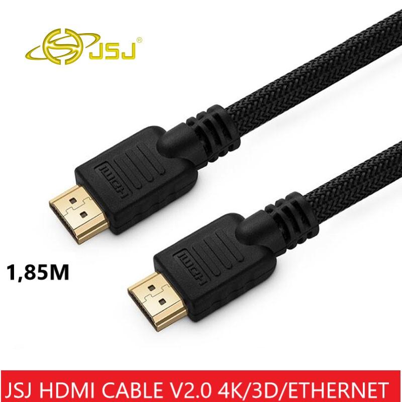 Dây cáp HDMI JSJ chuẩn 2.0 hỗ trợ 3D/4K/Ultra HD/Ethernet dài 1,85M
