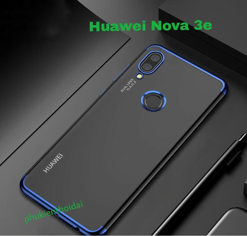 Ốp lưng Huawei Nova 3e dẻo viền màu 3 đoạn chống ố vàng bảo vệ camera cao cấp