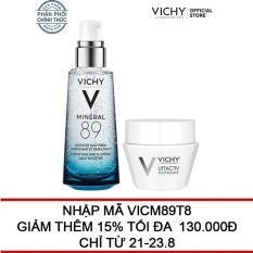 Bộ đôi Dưỡng chất cô đặc giúp phục hồi và bảo vệ da Vichy Minéral 89 50ml và Kem dưỡng chống nhăn, làm săn chắc da ban đêm Lift Activ 15ml