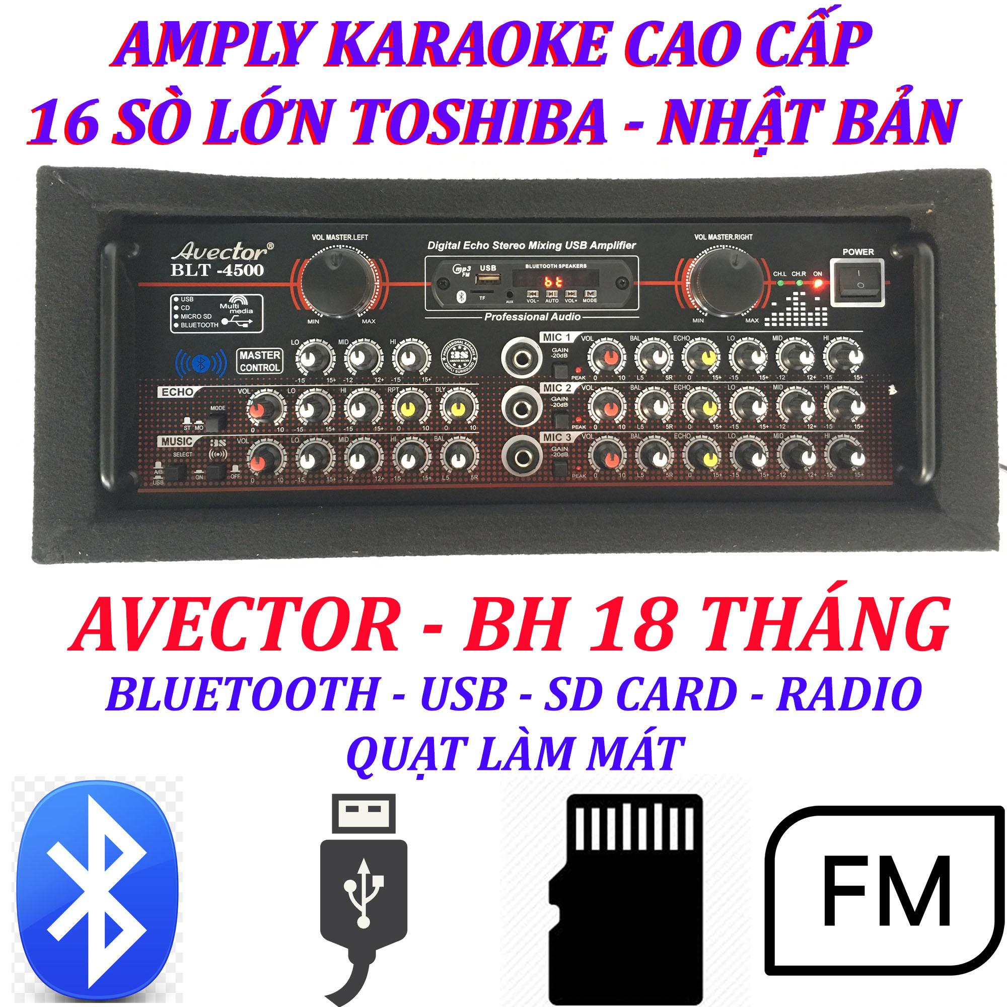 Amply karaoke ampli bluetooth amply nghe nhac amply karaoke hay cao cấp avector 4500