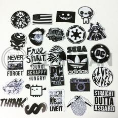 Bộ Sticker Chủ Đề Black White Màu Sắc Đen Trắng Sang Trọng Quý Phái (2019) Hình Dán Decal Chất Lượng Cao Chống Nước Trang Trí Va Li Du Lịch, Xe Đạp, Xe Máy, Laptop, Nón Bảo Hiểm, Máy Tính Học Sinh, Tủ Quần Áo, Nắp Lưng Điện Thoại