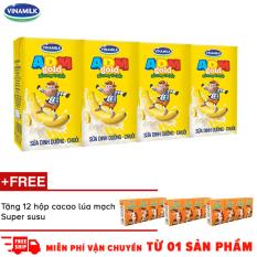 Thùng 48 hộp Sữa uống dinh dưỡng ADM Gold chuối 110ml + tặng 12 hộp Thức uống cacao lúa mạch Super Susu 110ml