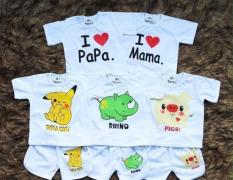 5 bộ cộc trắng i love mama,papa 4-14kg totokids