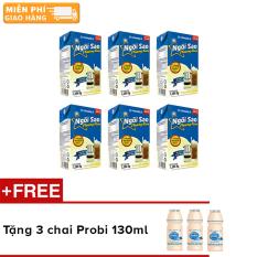 Bộ 6 hộp sữa đặc Ngôi Sao Phương Nam xanh biển – hộp giấy 1284g + Tặng 3 chai sữa chua uống Probi 130ml