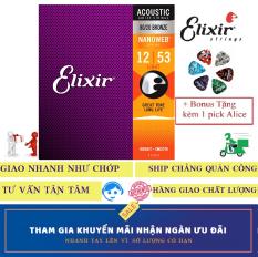 Bộ Dây Đàn Elixir cao cấp 11052 (Cỡ 12 – Light) Acoustic Guitar thùng 80/20 Bronze With NANOWEB COATING Strings