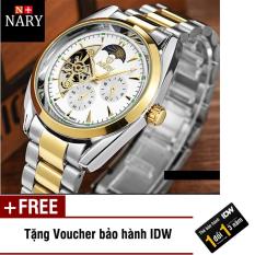 Đồng hồ nam cơ tự động 5 kim dây thép không gỉ cao cấp Nary IDW 5581 + Tặng kèm voucher bảo hành IDW