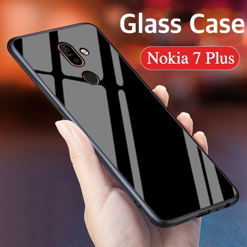 Nokia 7 Plus Case “HONG KONG Design” Luxury Fashion Tempered Glass Protector Casing for Nokia 7 Plus Glass Back Cover