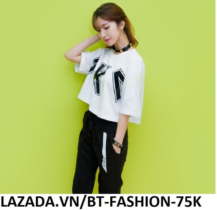 Áo Thun Nữ Kiểu Crop Top (Hở Eo) Thời Trang Hàn Quốc Mới - BT Fashion (AK-VV)