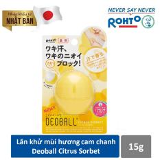 Lăn Khử Mùi Hương Cam Chanh Tươi Mát Rohto Deoball Citrus Sorbet 15g ( Nhập khẩu từ Nhật Bản)