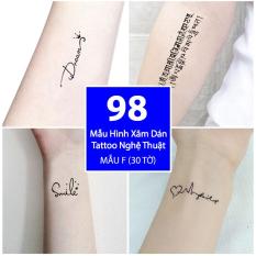 Bộ 98 Mẫu Hình Xăm Dán, Hình Xăm Tattoo Cao Cấp Combo 30 Tờ – Mẫu F