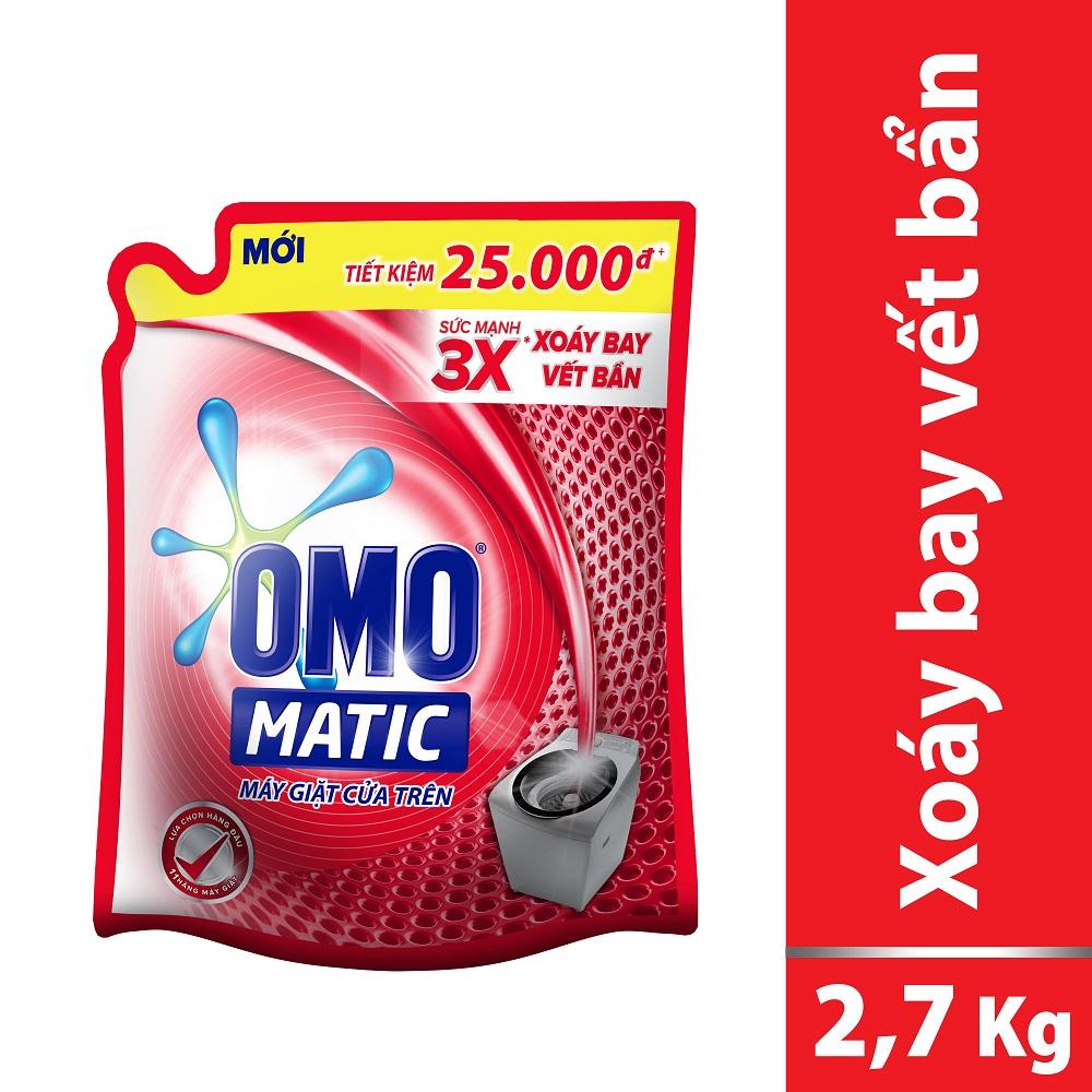 Nước giặt Omo Matic cửa trên túi 2.7kg
