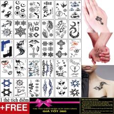 Set 30 miếng dán hình xăm, hình xăm dán, xăm giả, tattoo dán cực độc- cực đẹp + Tặng thẻ tích điểm
