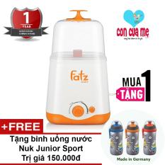 Máy hâm sữa và tiệt trùng 2 bình cổ rộng thế hệ mới Fatz Baby FB3012SL Tặng bình uống nước Nuk Junior Cup