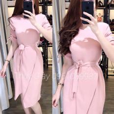 đầm xẻ tà cột eo chất voan lụa hàng vnxk bao đẹp
