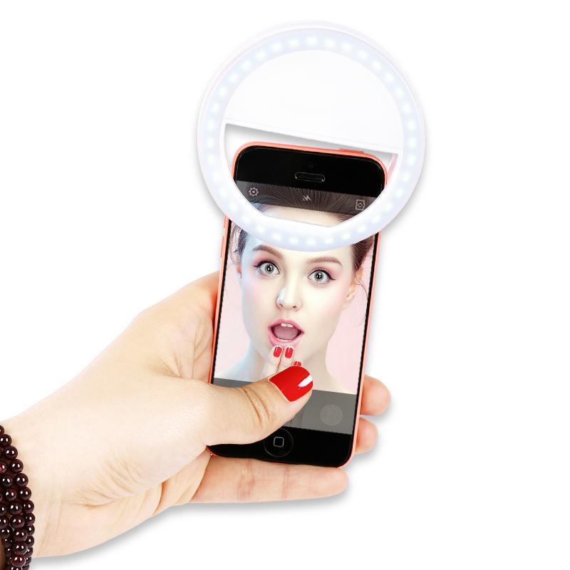 Đèn LED kẹp điện thoại hỗ trợ chụp hình Selfie - Tặng kèm 2 pin AAA