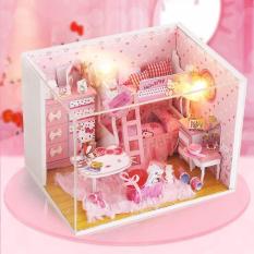 Mô hình nhà gỗ DIY- Nhà búp bê PINK GIRL DiyDollHouse