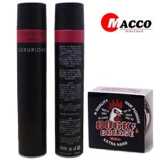 Gôm Xịt tóc Đen Đỏ 400ml tặng Sáp vuốt tóc Gà Trống 80g