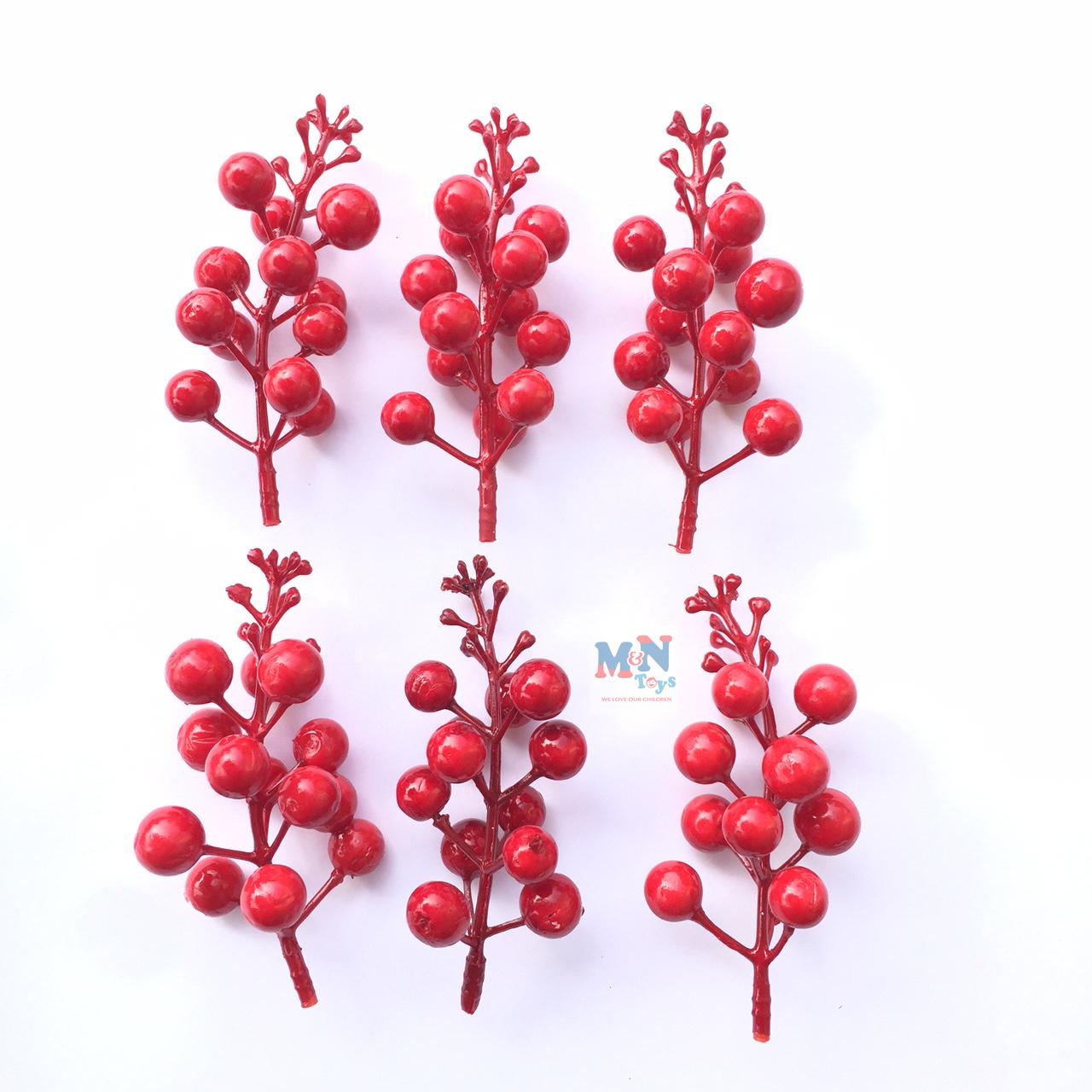 6 cành quả Diệu (quả Cherry) trang trí giáng sinh noel