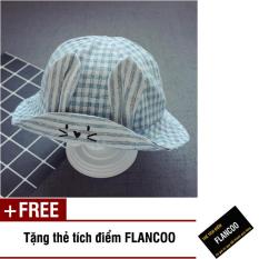 Nón vành hình thỏ vải cotton thời trang bé gái Flancoo 1733 (Xanh dương) + Tặng kèm thẻ tích điểm Flancoo
