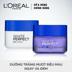 Bộ kem dưỡng da trắng mượt đều màu ngày và đêm L’Oréal Paris White Perfect 50ml